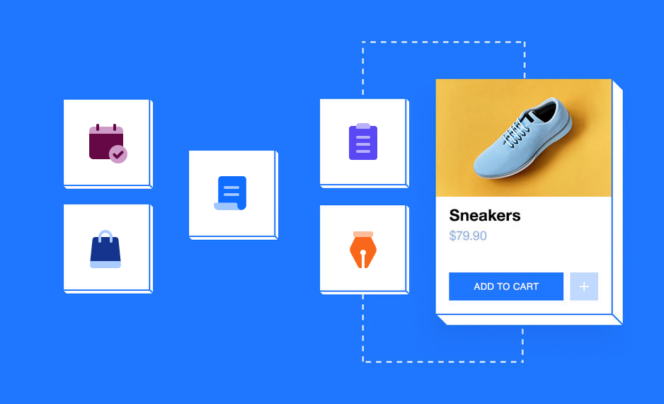 Wix Automations builder canvas showing a trigger connected to actions
